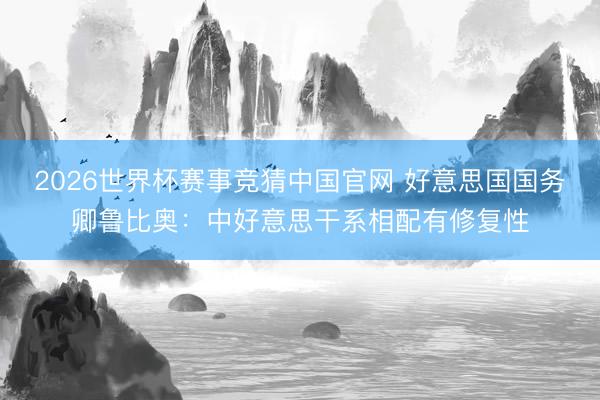 2026世界杯赛事竞猜中国官网 好意思国国务卿鲁比奥：中好意思干系相配有修复性