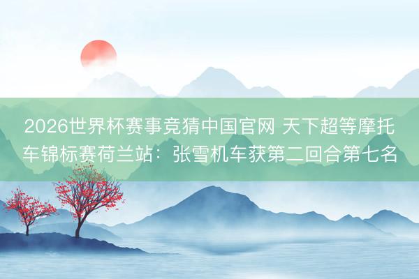 2026世界杯赛事竞猜中国官网 天下超等摩托车锦标赛荷兰站：张雪机车获第二回合第七名